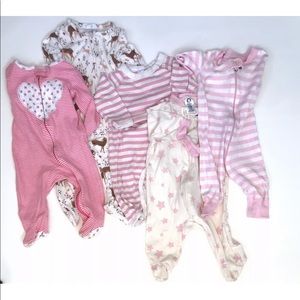 Baby Girl Sleeper Jammies One Piece Bundle Lot